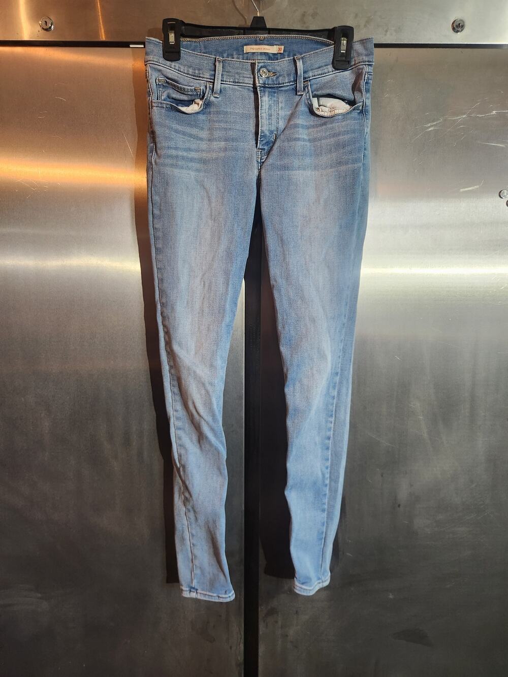 Levi's 710 Super Skinny Jeans Light Wash Stretch Denim Womens Size 30